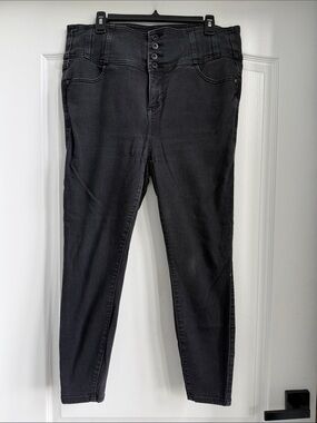 Torrid Corset 4 button High-Rise Black Women's Skinny Jeans